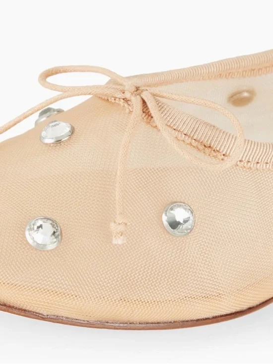 NWT Leonie Soft Ballet Flats in Caramel (nude color w/ rhinestones) women’s 6.5 - Picture 7 of 11